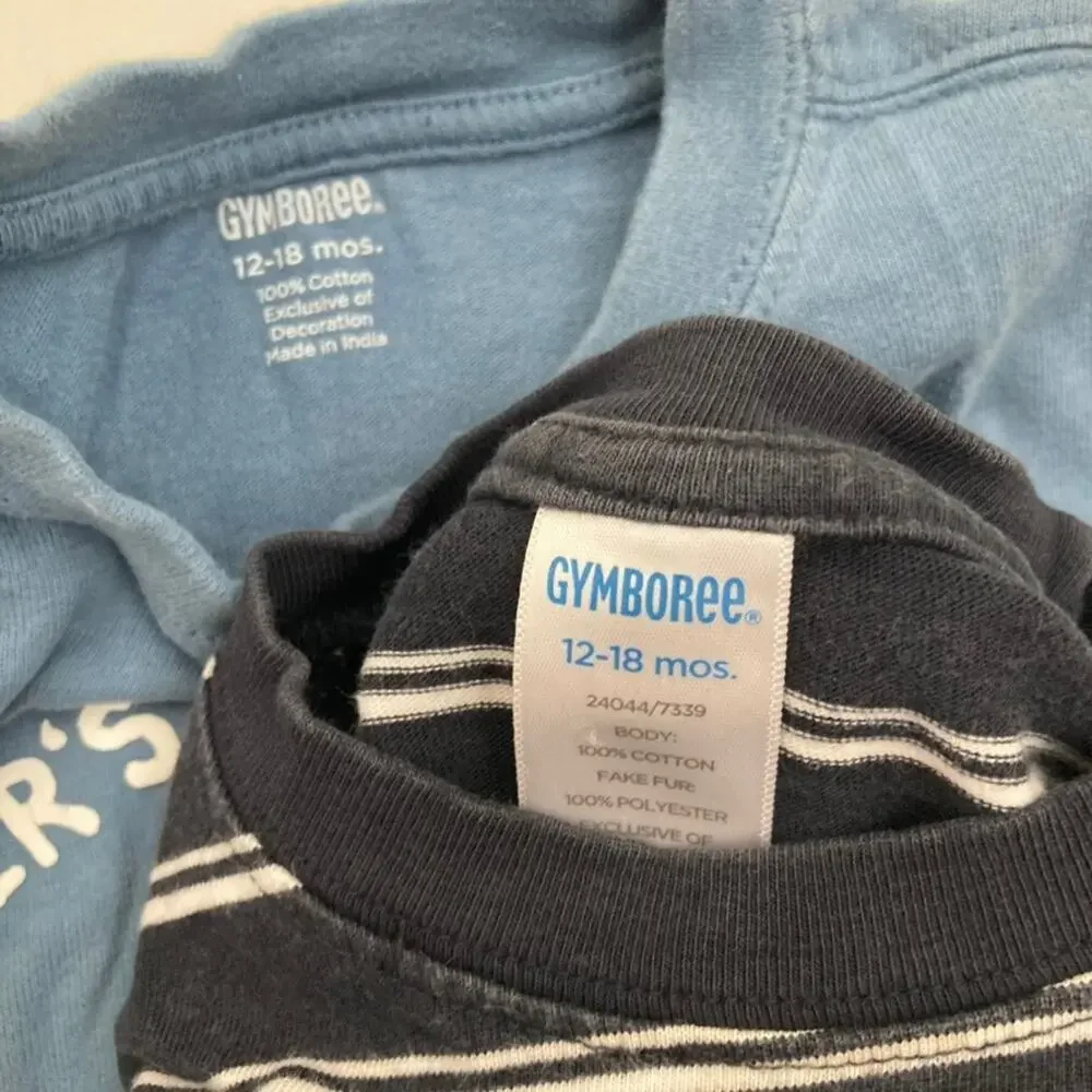 Gymboree Bundle of Dog Long Sleeve Tees - Blue - 12-18M